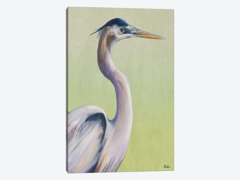 Blue Heron on Green I by Patricia Pinto 1-piece Canvas Artwork