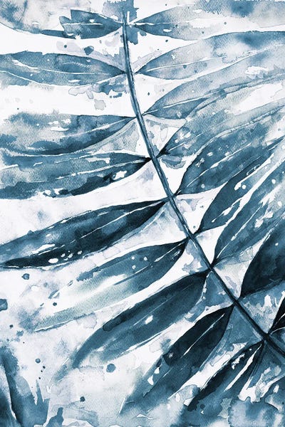 Blue Jungle Leaf II by Patricia Pinto framed wall art