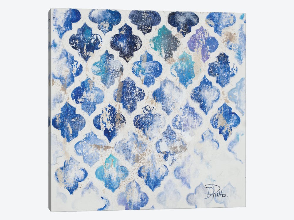 Blue Quatrefoil II by Patricia Pinto 1-piece Canvas Art Print