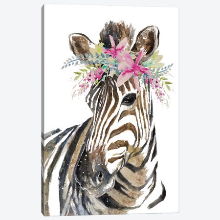 Crowned Zebra Canvas Print #PPI788} by Patricia Pinto Canvas Print