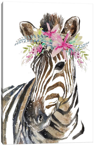 Crowned Zebra Canvas Art Print - Zebra Art