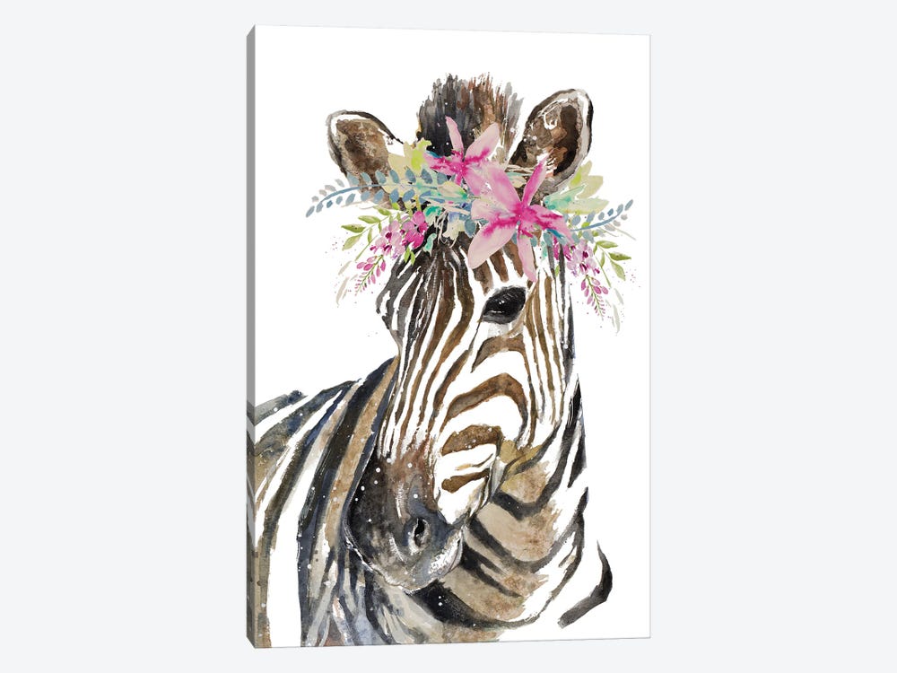 Crowned Zebra by Patricia Pinto 1-piece Canvas Art