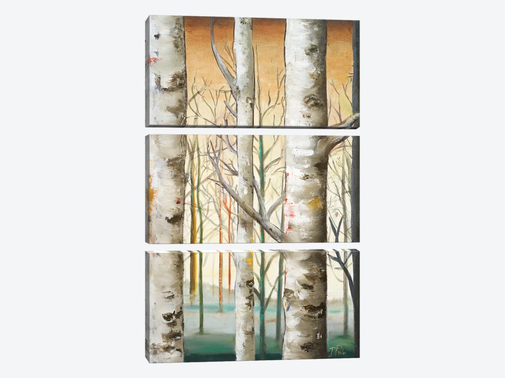 Gold Birch Forest I by Patricia Pinto 3-piece Canvas Print