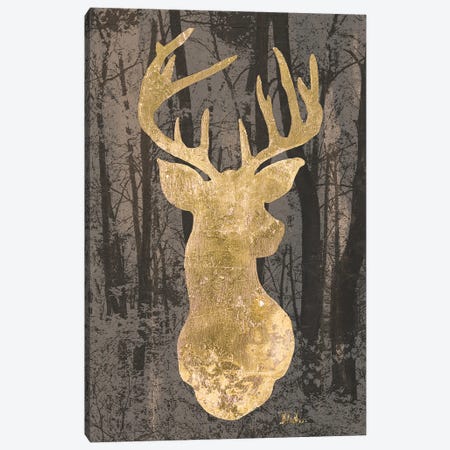 Gold Deer Bust Canvas Print #PPI810} by Patricia Pinto Canvas Art Print