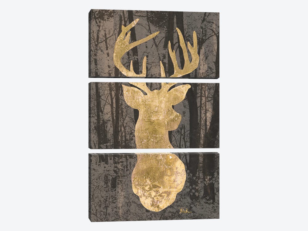Gold Deer Bust by Patricia Pinto 3-piece Art Print
