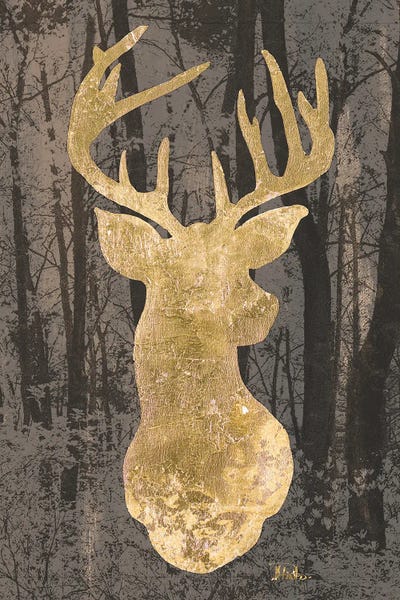 Deer: Gold Deer Bust by Patricia Pinto