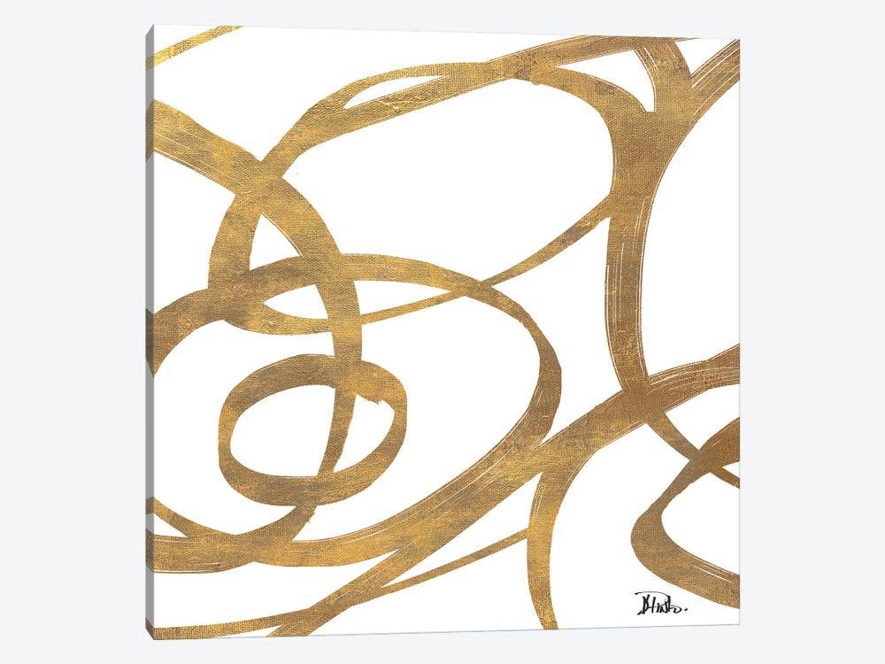 Golden Swirls Square I by Patricia Pinto 1-piece Canvas Print