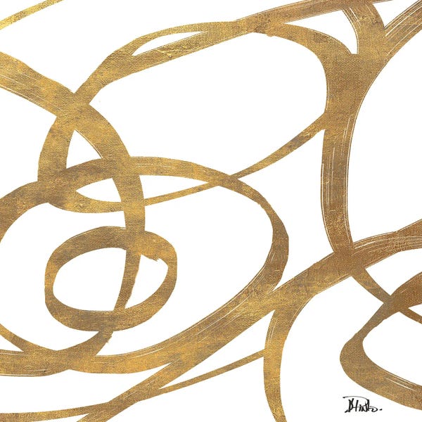 Patricia Pinto: Golden Swirls Square I by Patricia Pinto