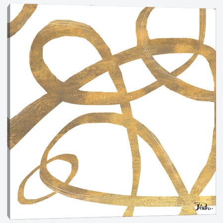 Golden Swirls Square II Canvas Print #PPI817} by Patricia Pinto Canvas Art