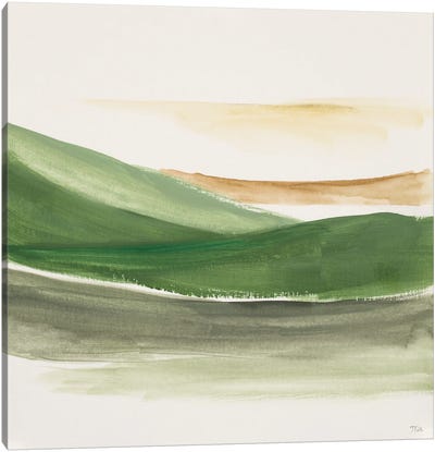 Green Abstract Landscape Canvas Art Print - Patricia Pinto