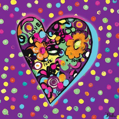 Neon Hearts Of Love I by Patricia Pinto framed canvas print