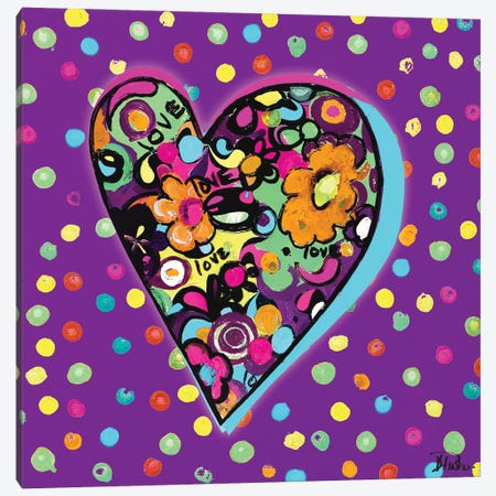 Neon Hearts Of Love I Canvas Print #PPI862} by Patricia Pinto Canvas Wall Art