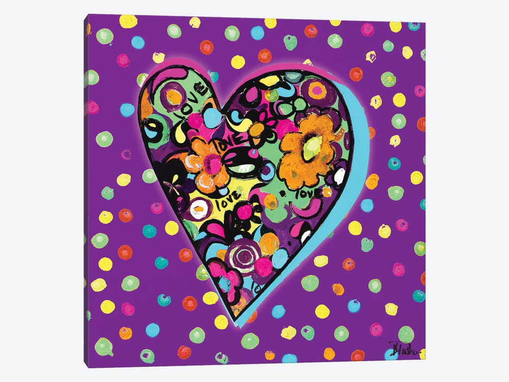 Neon Hearts Of Love I by Patricia Pinto 1-piece Canvas Artwork