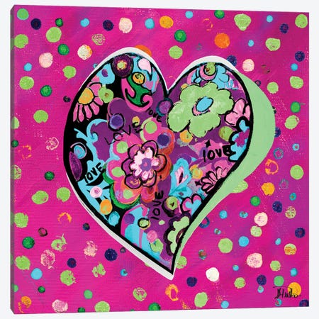 Neon Hearts of Love II Canvas Print #PPI863} by Patricia Pinto Canvas Artwork