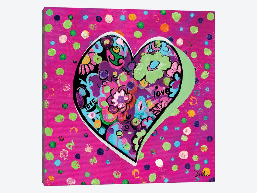 Neon Hearts of Love II by Patricia Pinto 1-piece Art Print