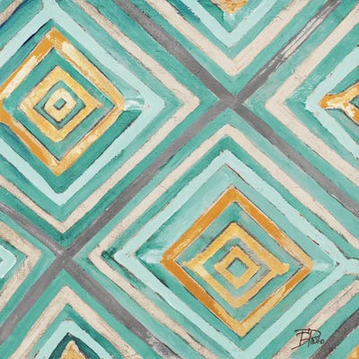 Coastal Ikat with Gold I by Patricia Pinto canvas print