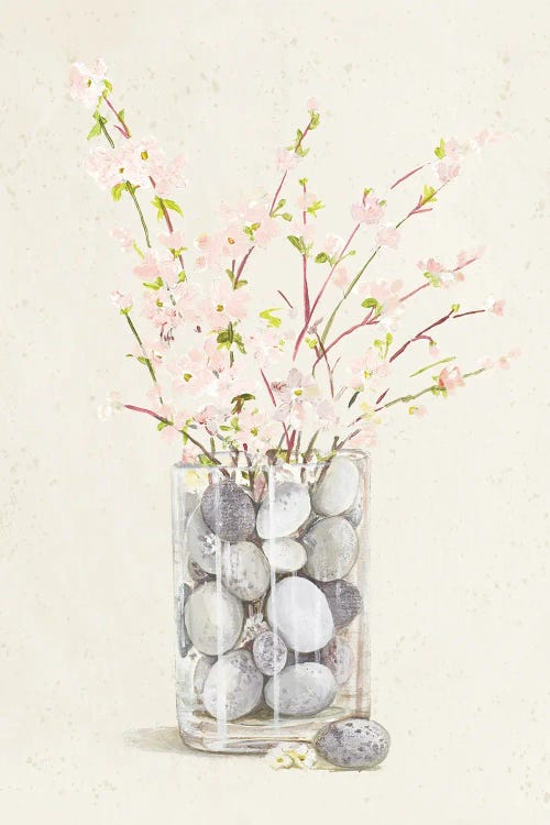 Spring Vase With Pebbles