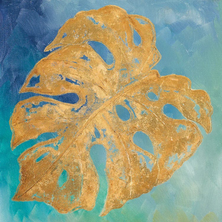 Teal Gold Leaf Palm II