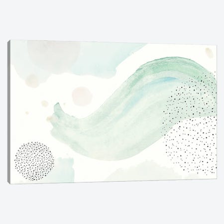 Turquoise Dotted Waves Canvas Print #PPI909} by Patricia Pinto Art Print