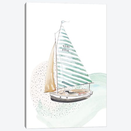 Turquoise Sail Boat Canvas Print #PPI914} by Patricia Pinto Art Print
