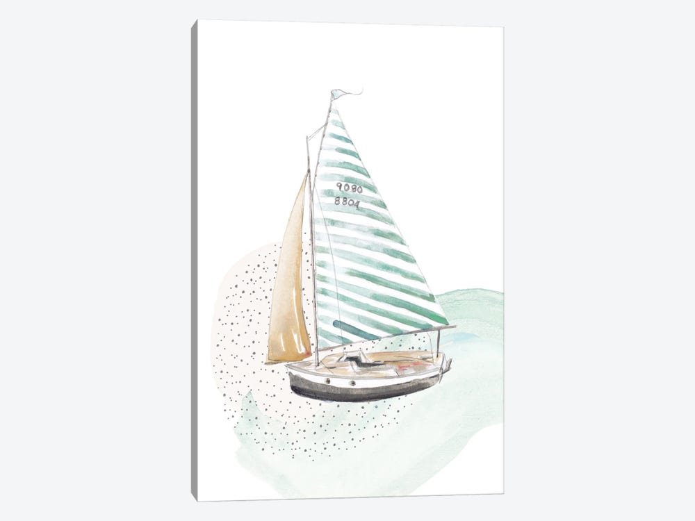 Turquoise Sail Boat by Patricia Pinto 1-piece Canvas Artwork
