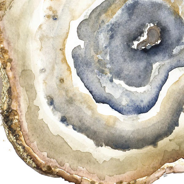 Agates, Geodes & Minerals: Up Close Agate Watercolor I by Patricia Pinto