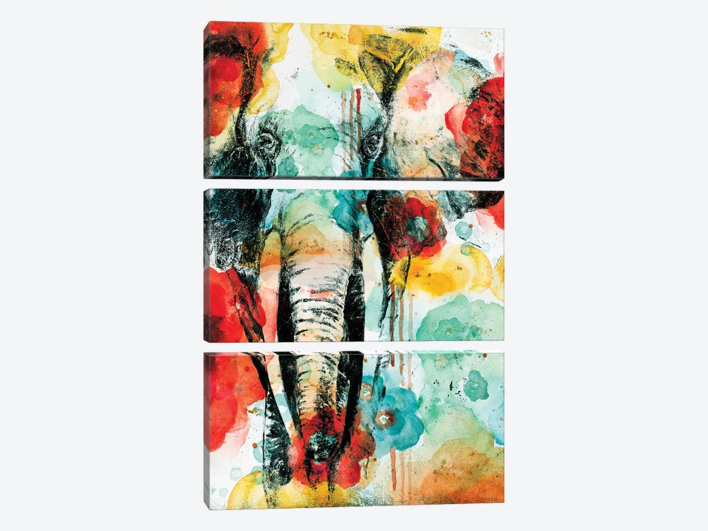 Vibrant Elephant by Patricia Pinto 3-piece Art Print