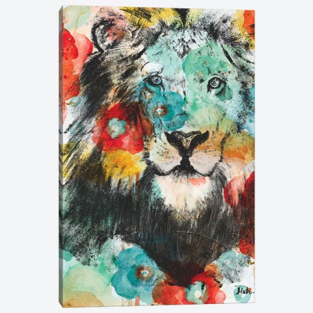 Vibrant Lion Canvas Print #PPI921} by Patricia Pinto Art Print