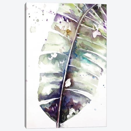 Watercolor Plantain Leaves with Purple II Canvas Print #PPI931} by Patricia Pinto Canvas Wall Art