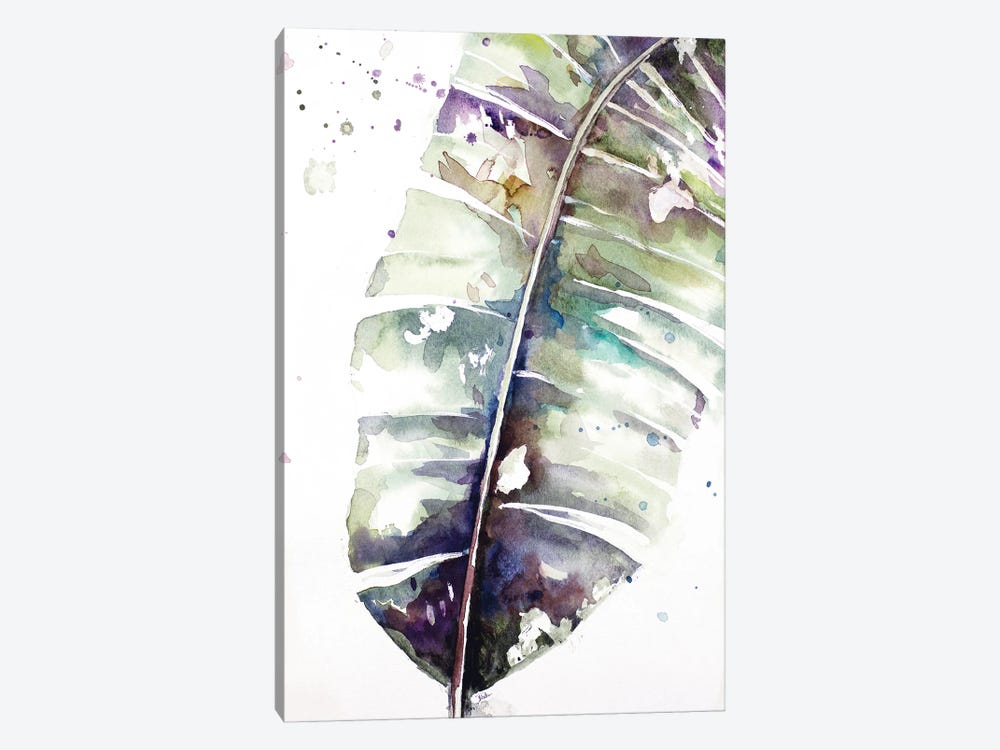 Watercolor Plantain Leaves with Purple II by Patricia Pinto 1-piece Art Print