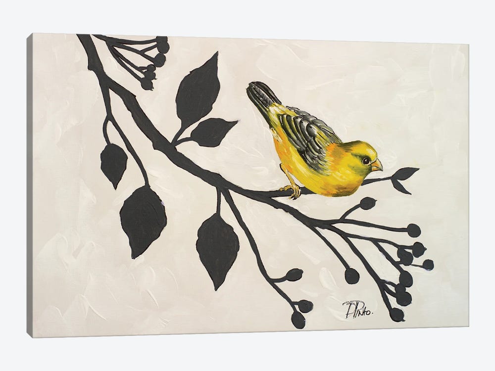 Yellow Bird On Branch I by Patricia Pinto 1-piece Canvas Artwork