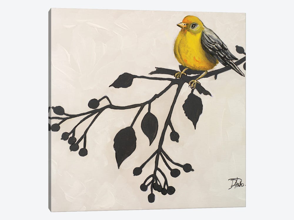Yellow Bird On Branch II by Patricia Pinto 1-piece Canvas Print