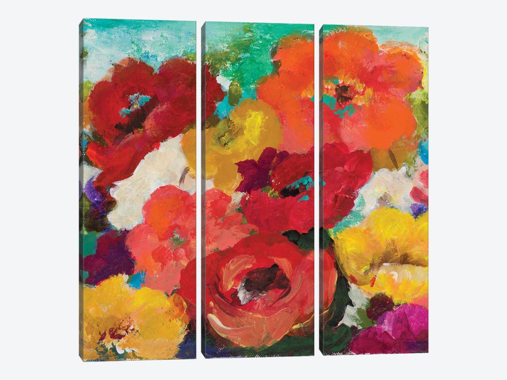 Cheerful Flowers by Patricia Pinto 3-piece Canvas Artwork