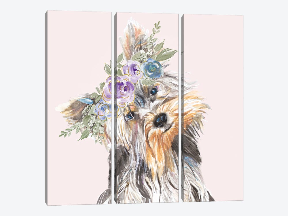 Flower Crown Pet II by Patricia Pinto 3-piece Canvas Print