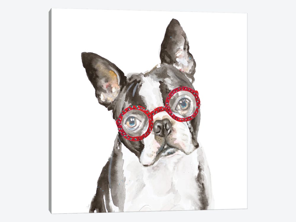 French Bulldog With Glasses by Patricia Pinto 1-piece Canvas Art Print
