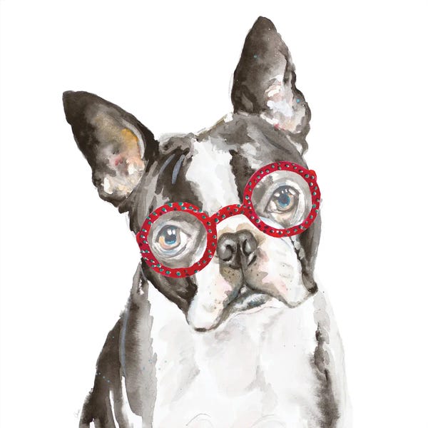 Office Humor: French Bulldog With Glasses by Patricia Pinto
