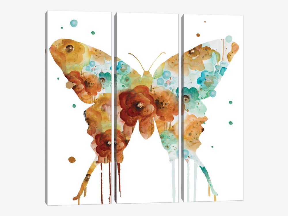 Mis Flores Butterfly I by Patricia Pinto 3-piece Canvas Artwork