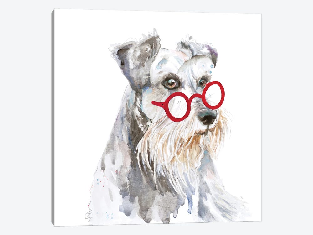 Schnauzer With Glasses by Patricia Pinto 1-piece Canvas Wall Art