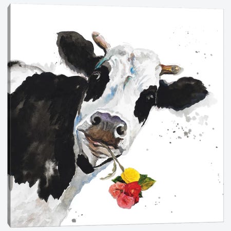 Crazy Cow Canvas Print #PPI99} by Patricia Pinto Canvas Art