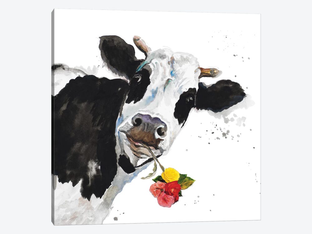 Crazy Cow by Patricia Pinto 1-piece Canvas Artwork