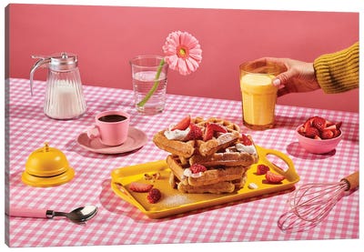 Strawberry Waffle Canvas Art Print - Foodie