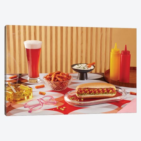 Table For One - Hot Dog Canvas Print #PPM123} by Pepino de Mar Canvas Artwork
