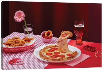 Table For One - Pizza Canvas Art Print - Pepino de Mar