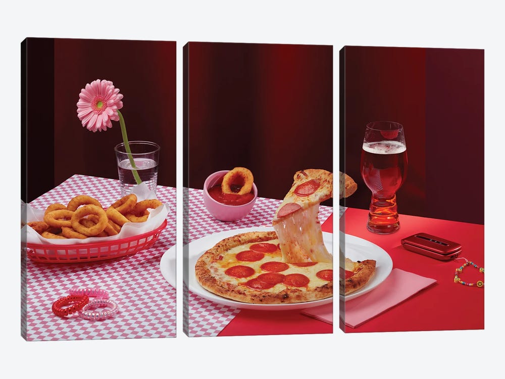 Table For One - Pizza by Pepino de Mar 3-piece Art Print