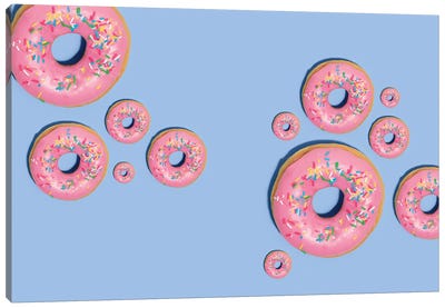 Pink Donuts Reunited Canvas Art Print - Jordy Blue
