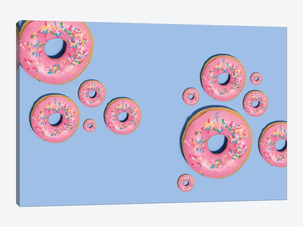 Pink Donuts Reunited by Pepino de Mar 1-piece Canvas Print