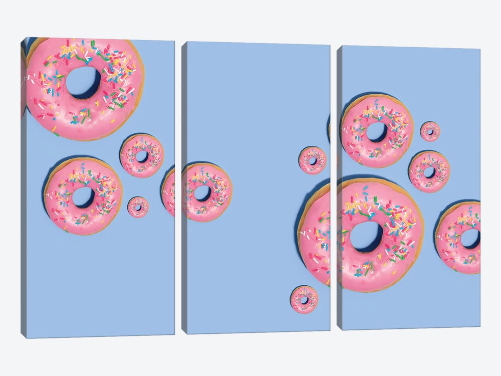 Pink Donuts Reunited by Pepino de Mar 3-piece Art Print