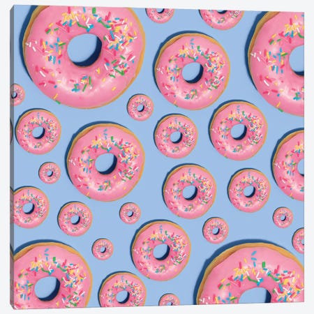 Pink Donut Pattern Canvas Print #PPM131} by Pepino de Mar Art Print