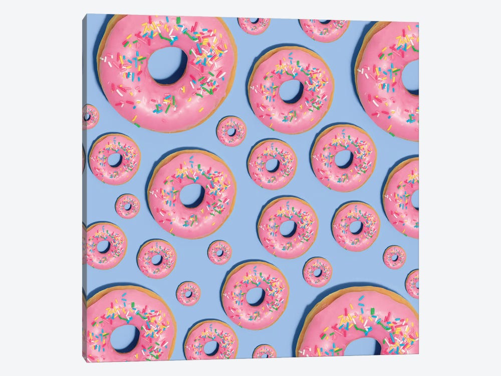Pink Donut Pattern by Pepino de Mar 1-piece Canvas Artwork