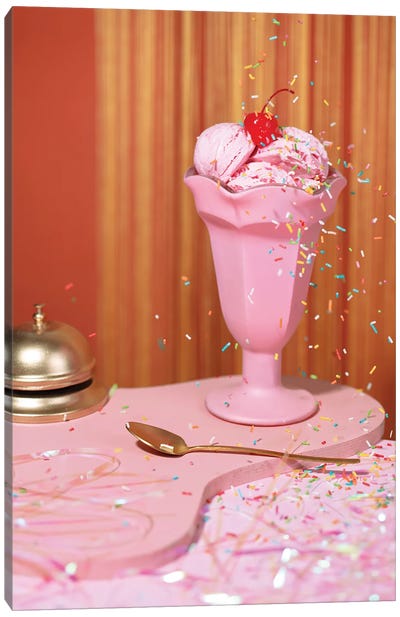 Retro Restaurant Party Canvas Art Print - Ice Cream & Popsicle Art